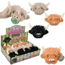 PELUCHE - VACHE HIGHLAND SQUEEZY 7,6 CM (3